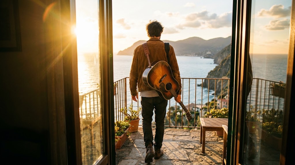 Indie Musician on Balcony