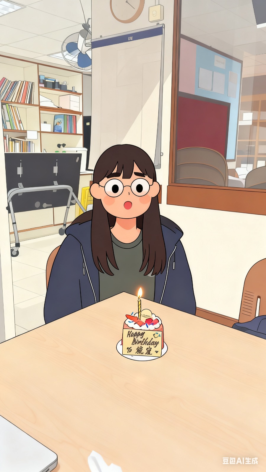 Birthday Girl Cozy Illustration