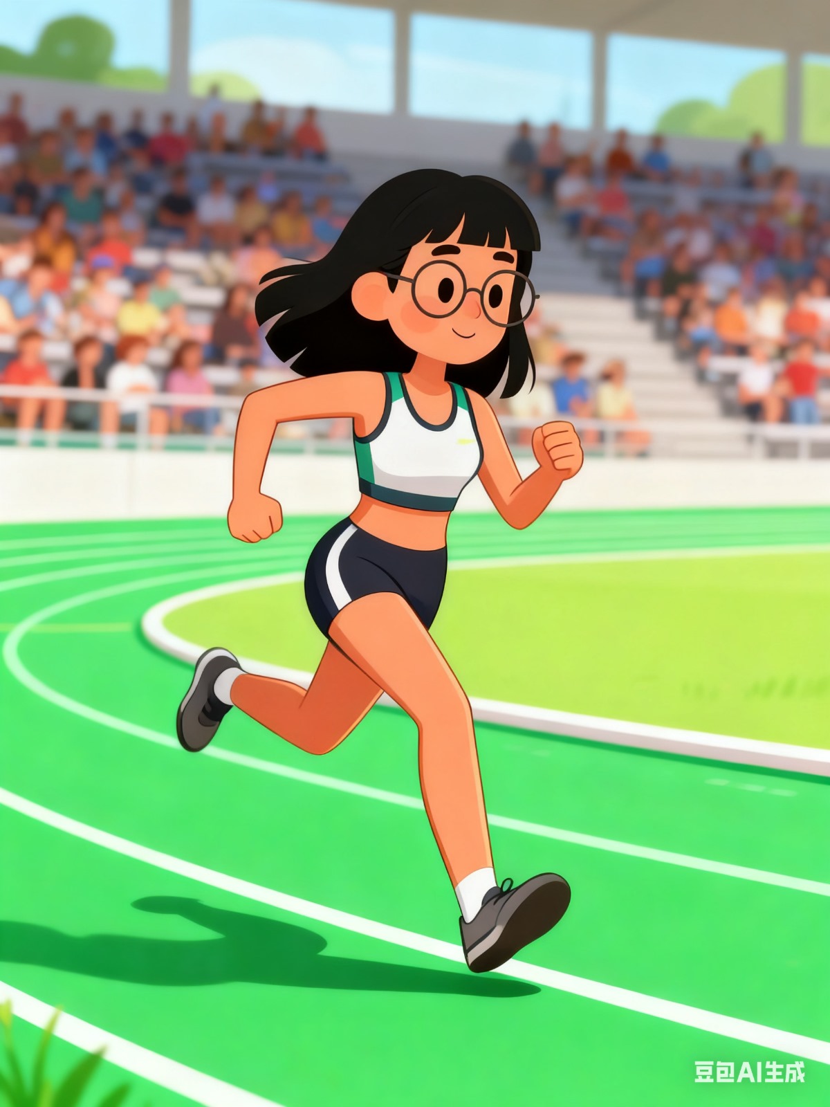 Running Girl Sports Illustration