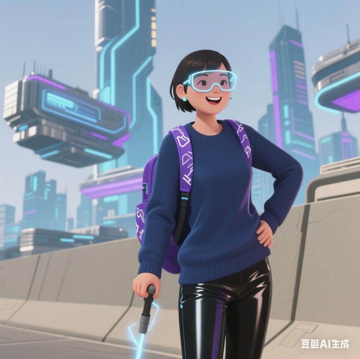 Cyberpunk Girl 3D Character